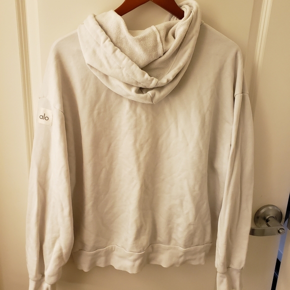 ALO Yoga Women's Size M Hype Ivory Hoodie Full Zip - Picture 4 of 11